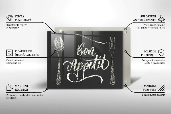 Tábua corte A inscrição Bon Appetit