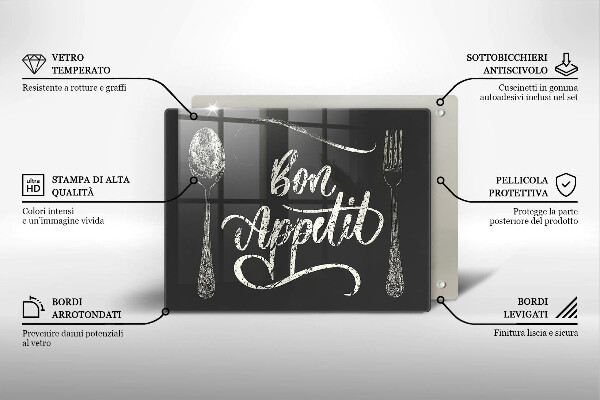 Tábua corte A inscrição Bon Appetit