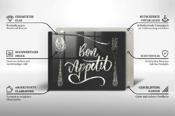 Tábua corte A inscrição Bon Appetit