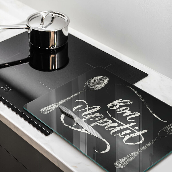 Tábua corte A inscrição Bon Appetit