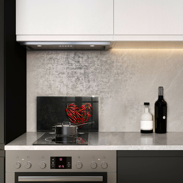 Tábua de cortar de vidro Coração de pimenta