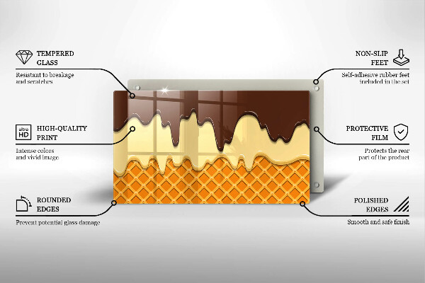Tábua de corte Ilustração de casquinha de sorvete