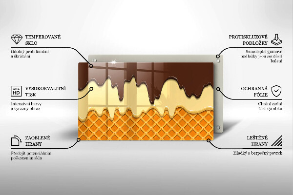 Tábua de corte Ilustração de casquinha de sorvete