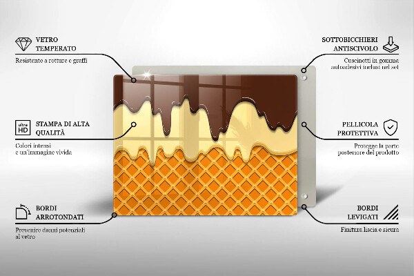 Tábua de corte Ilustração de casquinha de sorvete