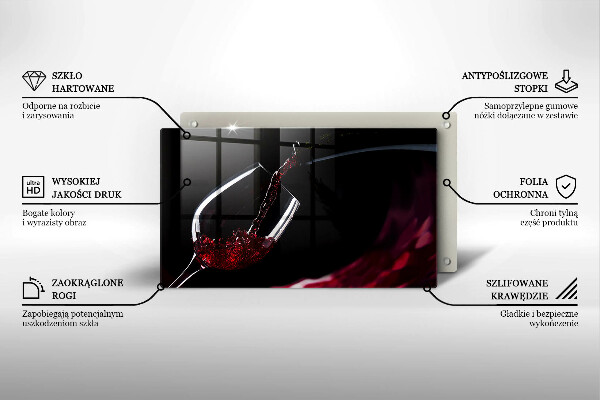 Tábua de corte Um copo de vinho tinto