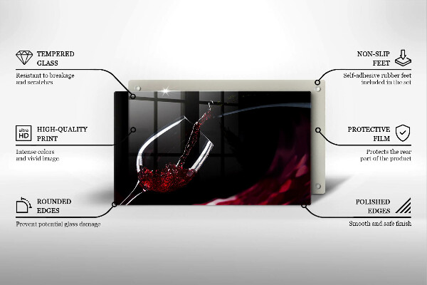 Tábua de corte Um copo de vinho tinto