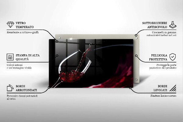 Tábua de corte Um copo de vinho tinto