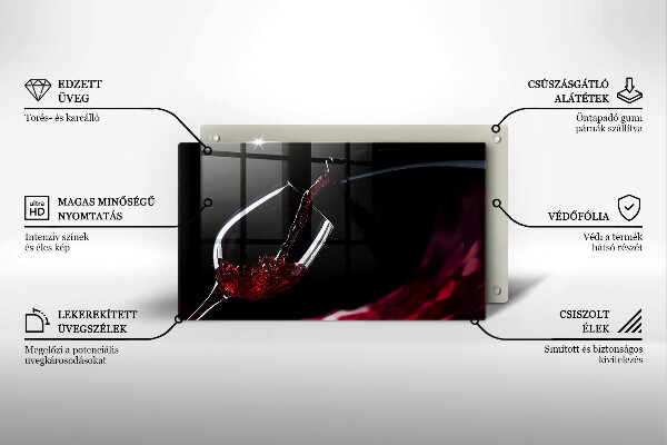 Tábua de corte Um copo de vinho tinto