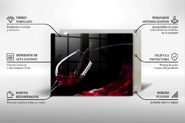 Tábua de corte Um copo de vinho tinto