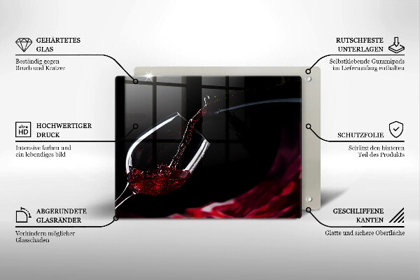 Tábua de corte Um copo de vinho tinto