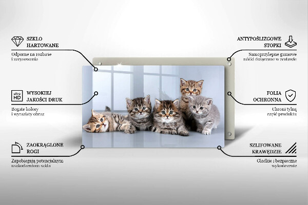 Tábua de corte de vidro Gatinhos fofos