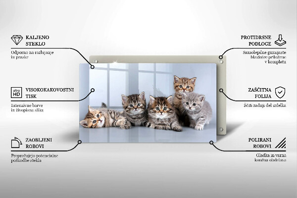 Tábua de corte de vidro Gatinhos fofos