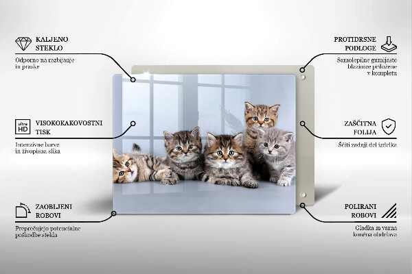 Tábua de corte de vidro Gatinhos fofos