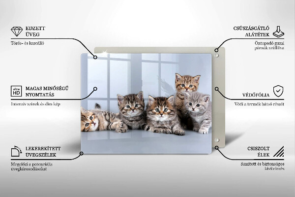 Tábua de corte de vidro Gatinhos fofos