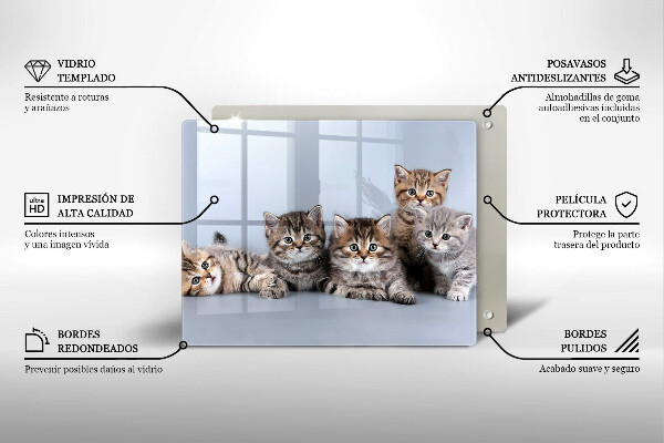 Tábua de corte de vidro Gatinhos fofos