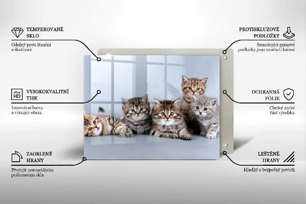 Tábua de corte de vidro Gatinhos fofos