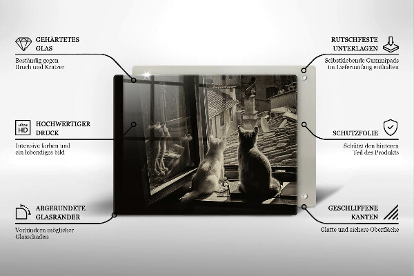 Tábua de corte Cidade dos gatos e janela