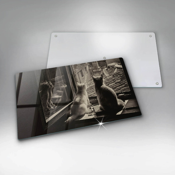 Tábua de corte Cidade dos gatos e janela