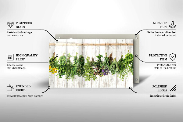 Tábua para cozinha Ervas e plantas secas