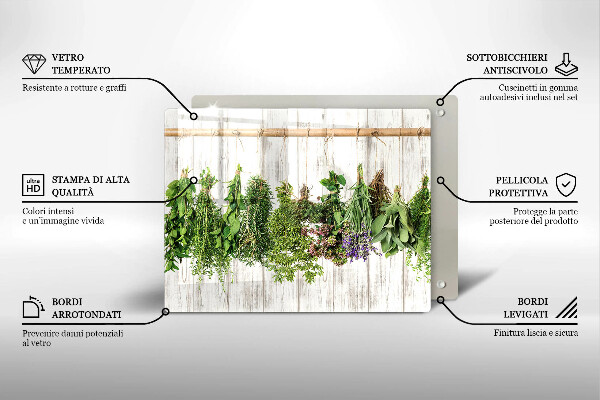 Tábua para cozinha Ervas e plantas secas