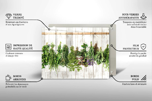 Tábua para cozinha Ervas e plantas secas