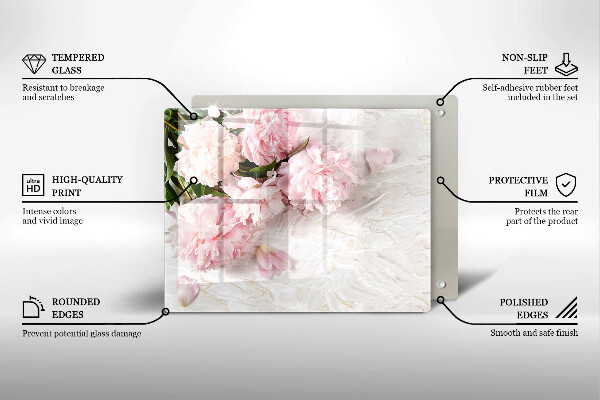 Tábua de cortar Flores delicadas de rosas