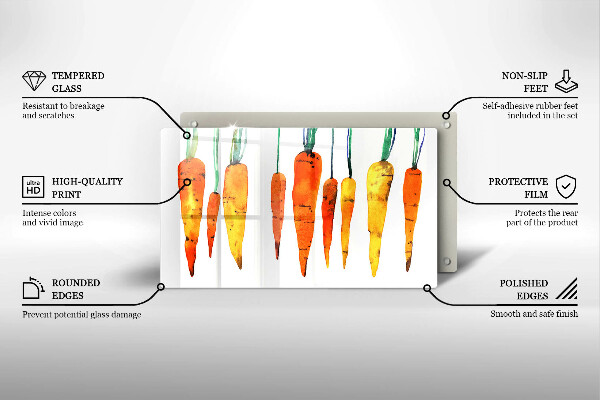 Tábua de vidro Ilustração de cenoura