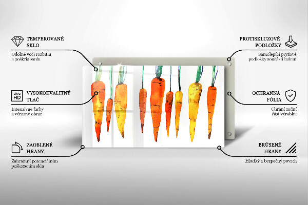 Tábua de vidro Ilustração de cenoura