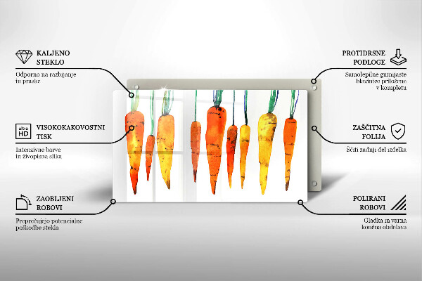 Tábua de vidro Ilustração de cenoura