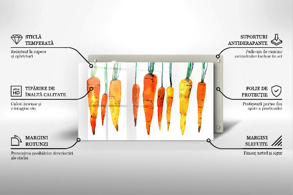 Tábua de vidro Ilustração de cenoura