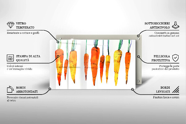 Tábua de vidro Ilustração de cenoura