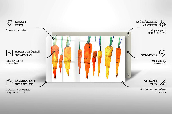 Tábua de vidro Ilustração de cenoura