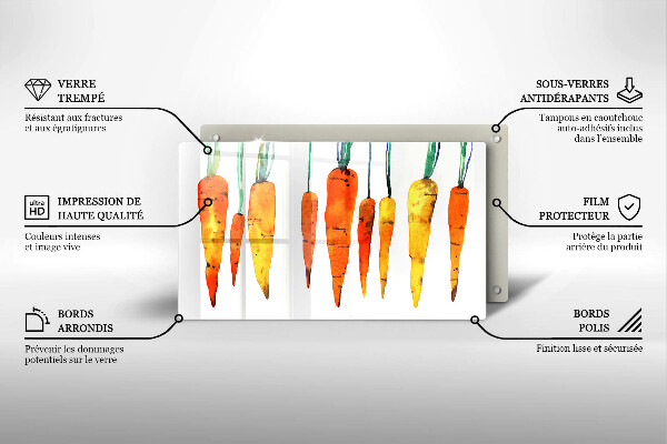 Tábua de vidro Ilustração de cenoura