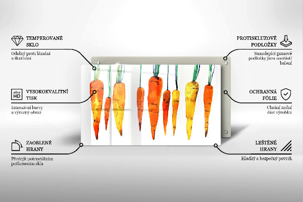 Tábua de vidro Ilustração de cenoura