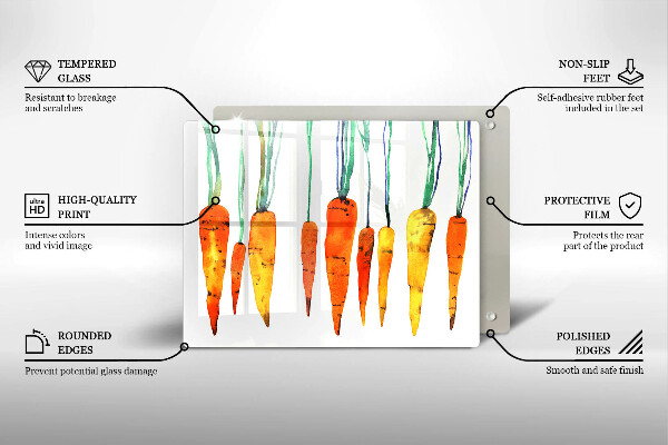 Tábua de vidro Ilustração de cenoura