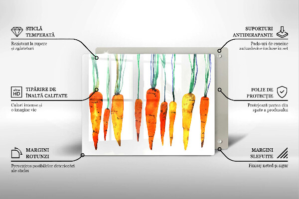 Tábua de vidro Ilustração de cenoura