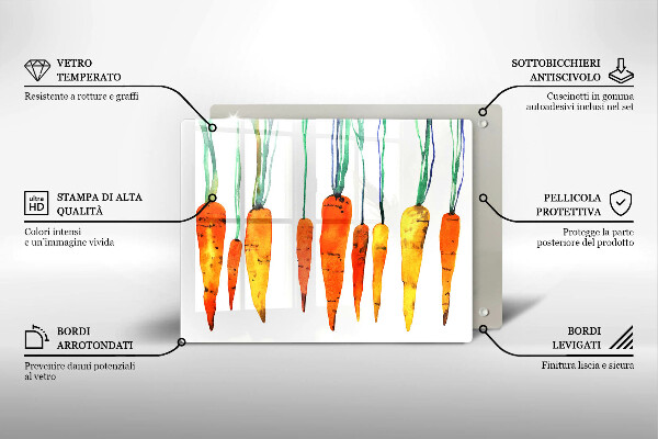 Tábua de vidro Ilustração de cenoura