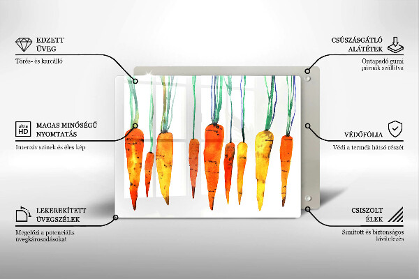 Tábua de vidro Ilustração de cenoura