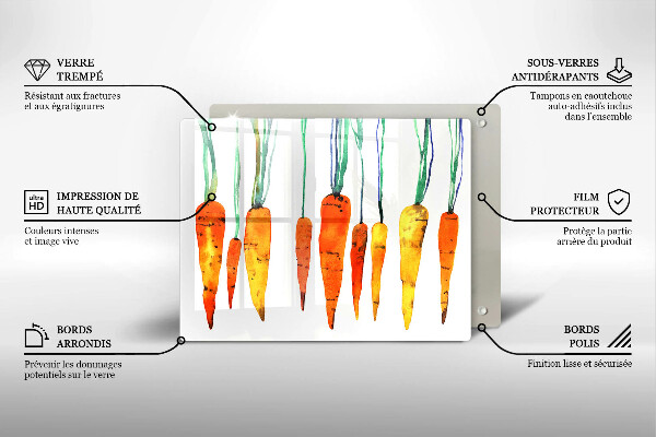 Tábua de vidro Ilustração de cenoura