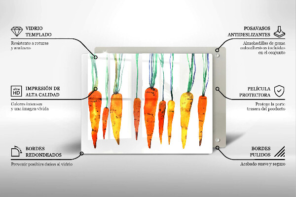 Tábua de vidro Ilustração de cenoura