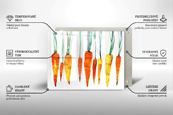 Tábua de vidro Ilustração de cenoura