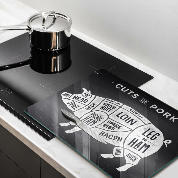 Tábua de vidro Carne de porco