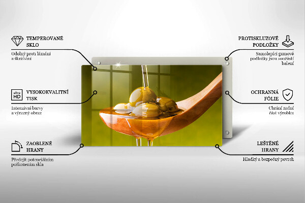 Tábua para cozinha Azeite e azeitonas