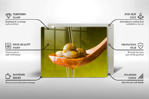 Tábua para cozinha Azeite e azeitonas