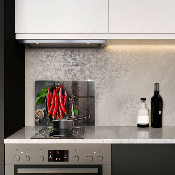 Tábua de corte de vidro Pimentas vermelhas