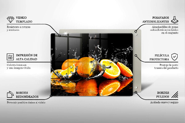 Tábua de cortar alimentos Fruta laranja suculenta