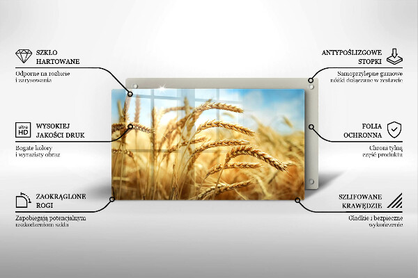 Tábua de cortar de vidro Espigas de grãos no campo