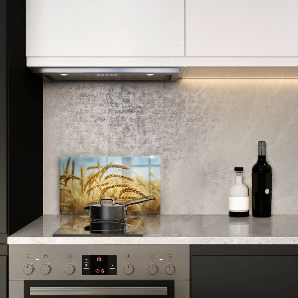 Tábua de cortar de vidro Espigas de grãos no campo