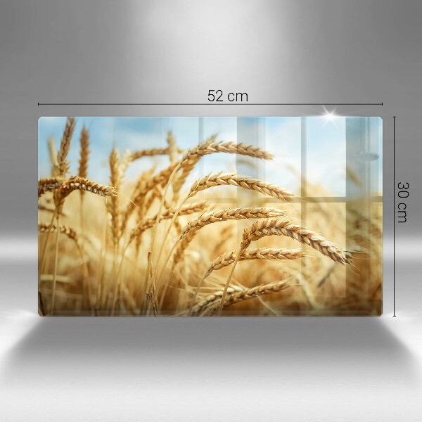 Tábua de cortar de vidro Espigas de grãos no campo