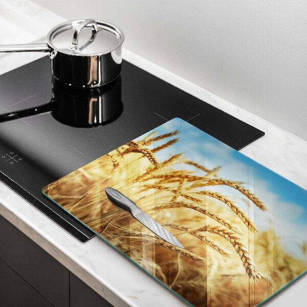 Tábua de cortar de vidro Espigas de grãos no campo